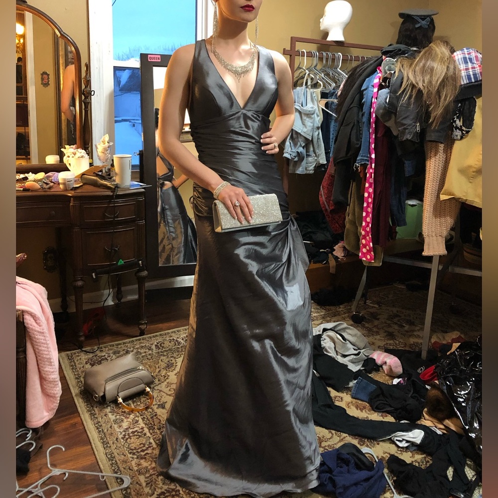 Silver halter gown
